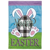 2pk -Flag Easter Plaid Bunny Polyester 13x18 - (Pack of 2)