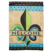 2pk -Flag Two-Tone Fleur-De-Lis 13x18 - (Pack of 2)