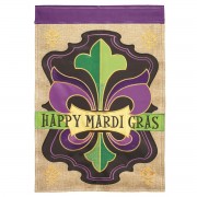 2pk -Flag Happy Mardi Gras Green Burlap 13x18 - (Pack of 2) 2pk -Flag Happy Mardi Gras Green Burlap 13x18 - (Pack of 2)