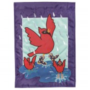 2pk -Flag Songbirds In Rain Polyester 13x18 - (Pack of 2)