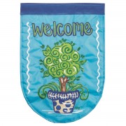 2pk -Flag Welcome Topiary Shaped 13x18 - (Pack of 2)