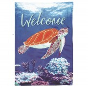2pk -Flag Welcome Sea Turtle Polyester 13x18 - (Pack of 2) 2pk -Flag Welcome Sea Turtle Polyester 13x18 - (Pack of 2)