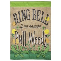 2pk -Flag Ring Bell Pull Weeds Burlap 13x18 - (Pack of 2)