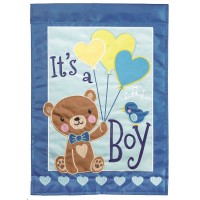 2pk -Flag Its A Boy Bear Polyester 13x18 - (Pack of 2)