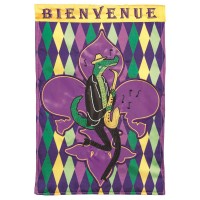 2pk -Flag Alligator Fleur-De-Lis 13x18 - (Pack of 2)