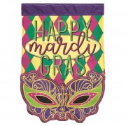 2pk -Flag Mardi Gras Mask Polyester 13x18 - (Pack of 2) 2pk -Flag Mardi Gras Mask Polyester 13x18 - (Pack of 2)