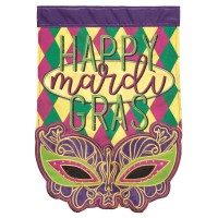 2pk -Flag Mardi Gras Mask Polyester 13x18 - (Pack of 2)