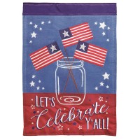 2pk -Flag Lets Celebrate Yall Burlap 13x18 - (Pack of 2)