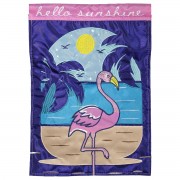 2pk -Flag Flamingo Hello Polyester 13x18 - (Pack of 2)