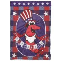 2pk -Flag Happy 4th Crawfish Polyester 13x18 - (Pack of 2)