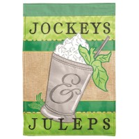 2pk -Flag Jockeys Juleps Burlap 13x18 - (Pack of 2)