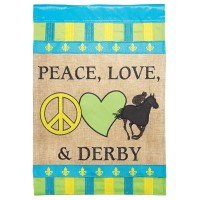 2pk -Flag Peace Love Derby Polyester 13x18 - (Pack of 2)