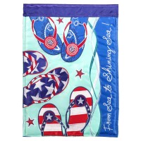2pk -Flag 4th Flip Flops Polyester 13x18 - (Pack of 2)