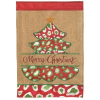 2pk -Flag Christmas Tree Polyester 13x18 - (Pack of 2)