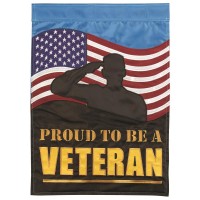 2pk -Flag Proud To Be A Veteran Salute 13x18 - (Pack of 2)
