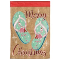 2pk -Flag Flip Flops Merry Christmas 13x18 - (Pack of 2)