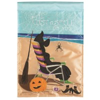 2pk -Flag Witch On Beach Polyester 13x18 - (Pack of 2)