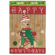 2pk -Flag Dog Happy Howlidays Polyester 13x18 - (Pack of 2)