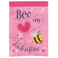 2pk -Flag Bee My Valentine Polyester 13x18 - (Pack of 2)