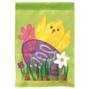 2pk -Flag Happy Easter Chick Burlap 13x18 - (Pack of 2)