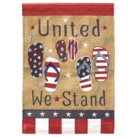 2pk -Flag United We Stand Flip Flops 13x18 - (Pack of 2)
