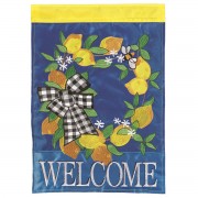2pk -Flag Lemon Welcome Polyester 13x18 - (Pack of 2)