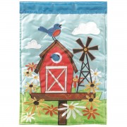 2pk -Flag Barn Birdhouse Polyester 13x18 - (Pack of 2) 2pk -Flag Barn Birdhouse Polyester 13x18 - (Pack of 2)