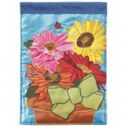 2pk -Flag Gerbers In Pot Polyester 13x18 - (Pack of 2)