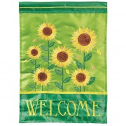 2pk -Flag Welcome Sunflower Polyester 13x18 - (Pack of 2)