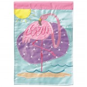 2pk -Flag Flamingo Sun Polyester 13x18 - (Pack of 2)