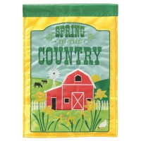 2pk -Flag Barn Spring In The Country 13x18 - (Pack of 2)