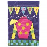 2pk -Flag Derby Time Silk Polyester 13x18 - (Pack of 2)