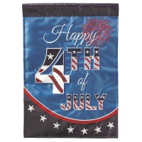 2pk -Flag Happy 4th Of July Polyester 13x18 - (Pack of 2)