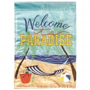 2pk -Flag Welcome To Paradise Polyester 13x18 - (Pack of 2)