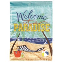 2pk -Flag Welcome To Paradise Polyester 13x18 - (Pack of 2)
