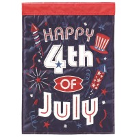 2pk -Flag Happy 4th Of July Fireworks 13x18 - (Pack of 2)