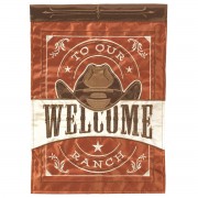 2pk -Flag Welcome To Ranch Polyester 13x18 - (Pack of 2)