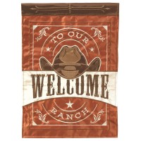 2pk -Flag Welcome To Ranch Polyester 13x18 - (Pack of 2)