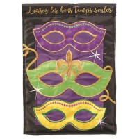 2pk -Flag Mardi Gras Mask 13x18 - (Pack of 2)