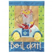 2pk -Flag Boil Dat Burlap Polyester 13x18 - (Pack of 2) 2pk -Flag Boil Dat Burlap Polyester 13x18 - (Pack of 2)