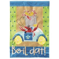 2pk -Flag Boil Dat Burlap Polyester 13x18 - (Pack of 2)