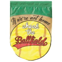 2pk -Flag If Not Home Softball 13x18 - (Pack of 2)