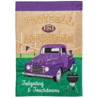 2pk -Flag Football In LA Purple Burlap 13x18 - (Pack of 2)