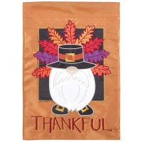2pk -Flag Thankful Gnome Polyester 13x18 - (Pack of 2)