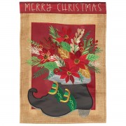 2pk -Flag Christmas Elf Boots Polyester 13x18 - (Pack of 2)