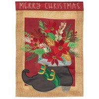 2pk -Flag Christmas Elf Boots Polyester 13x18 - (Pack of 2)