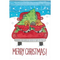 2pk -Flag Merry Christmas Truck 13x18 - (Pack of 2)
