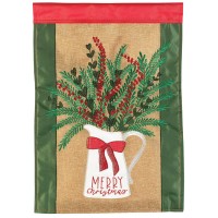 2pk -Flag Merry Christmas Pitcher 13x18 - (Pack of 2)