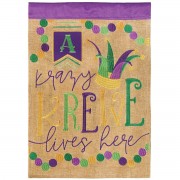 2pk -Flag A Krazy Krewe Lives Here 13x18 - (Pack of 2) 2pk -Flag A Krazy Krewe Lives Here 13x18 - (Pack of 2)