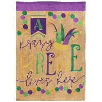 2pk -Flag A Krazy Krewe Lives Here 13x18 - (Pack of 2) 2pk -Flag A Krazy Krewe Lives Here 13x18 - (Pack of 2)